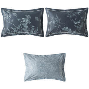 Timorous Beasties Tendril Spill Navy Oxford Pillowcase Set